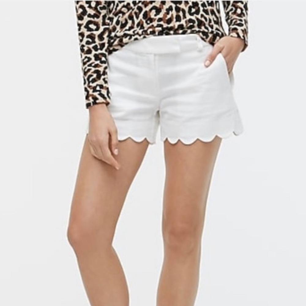 J. Crew White Scalloped Women’s Shorts Size 8